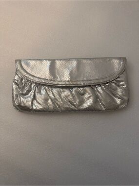 Silver Metallic Women’s Clutch Bag
